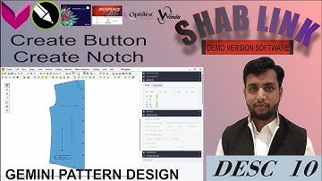 Desc 10| Create button in gemini | Create notch in gemini | pattern making |fashion designer |726292