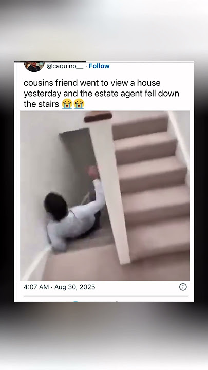 Real estate deal went downhill #Viral #RealtorLife  #RealEstateHumor  #StairFail #6SecondLaugh…