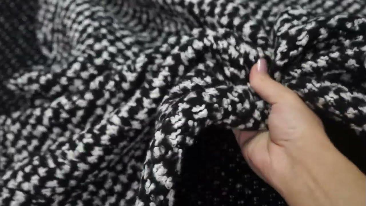 Шерсть букле черно-белая трикотажная. Артикул: MON09410 - YouTube