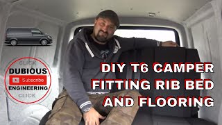 DuB-EnG: DIY VW T6 Camper Van Build Project RIB Bed Seat Installation flooring Rock and Roll fitting