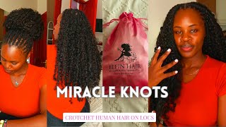 *viral* Miracle Knots Over Locs│curly Crochet Human Hair | Protective Style Tutorial #elfinhair