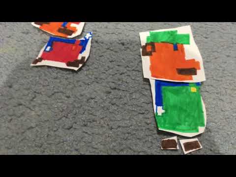 Mario kicks Luigi