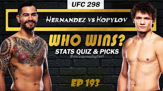 UFC 298 Predictions & Stats Quiz: Anthony Hernandez vs Roman Kopylov | Fight Breakdown | EP 193