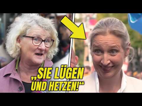 Alice Weidel Wird LIVE ZERLEGT Von Linker Oma Am Wahlkampf-Stand In Berlin!
