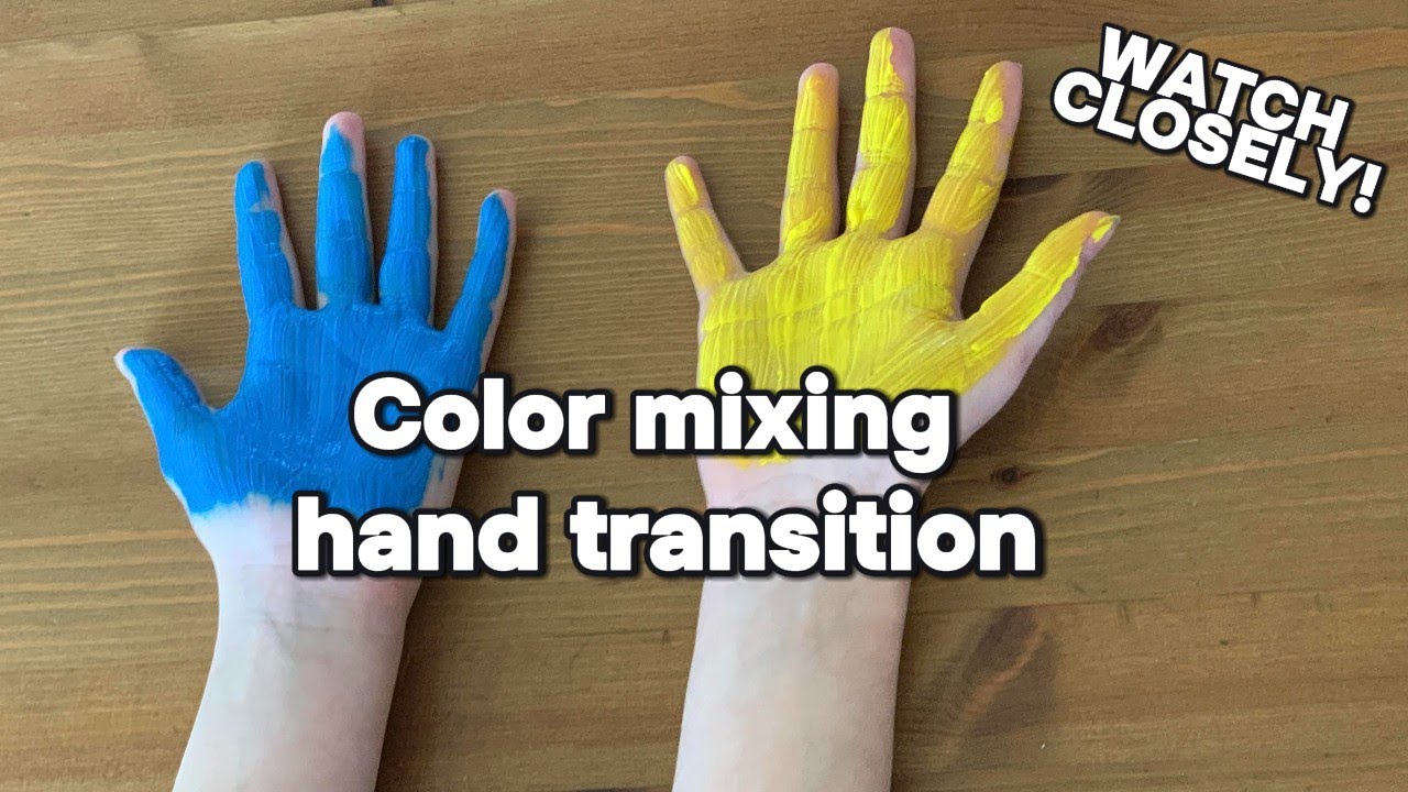 WATCH Color Mixing HAND transition 🖐️🎨 | Yellow Meets Blue | Magic paint fun! ✨