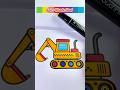 Excavator Coloring for Kids | Fun & Easy Excavator #coloringforkids #excavator #drawing