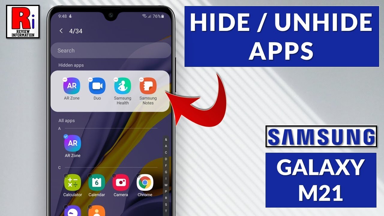 How To Hide Unhide Apps On Samsung Galaxy M21 YouTube