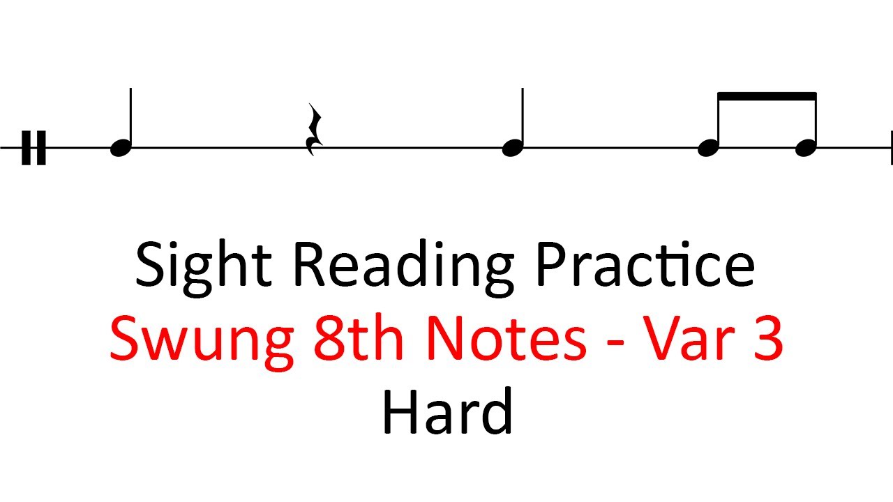 Swung 8th note sight reading (var 3, hard) | 60-200 bpm sheet music ...