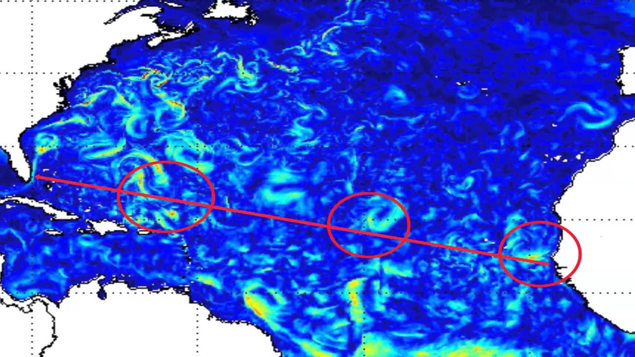 Tropical Atlantic Ocean currents as of Jan 13, 2012