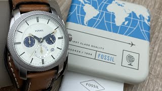 Fossil Machine Chronograph Tan @UnboxWatches - Watch YouTube Eco Leather FS5922 (Unboxing)