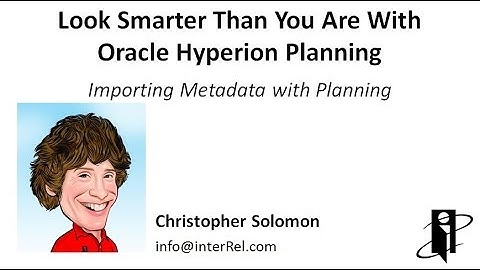 Importing Metadata with Planning