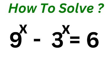 A Nice Olympiad Exponential Equation 9^x-3^x=6 | Quick Trick