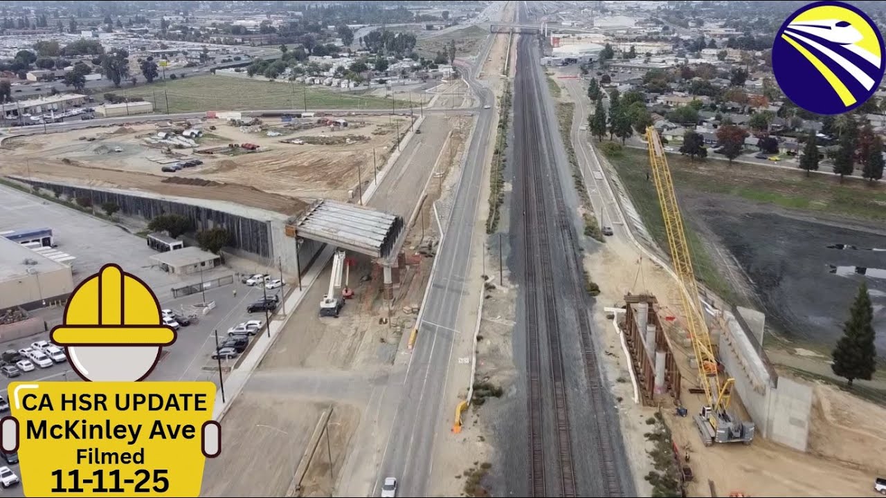 CA HSR — ОБНОВЛЕНИЕ 🚄 Вид с дрона на Мак-Кинли, Фресно — НОЯБРЬ 2025