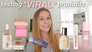 TRYING OUT *VIRAL* PRODUCTS | new makeup, hyped products