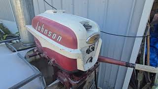 1957 Johnson RD-19 35hp Outboard Motor Tank Test 