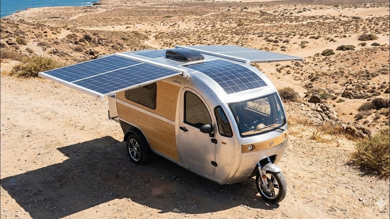 Futuristic 3-Wheel Solar Motorhome | Solar Powered | $85K | 2028 Launch