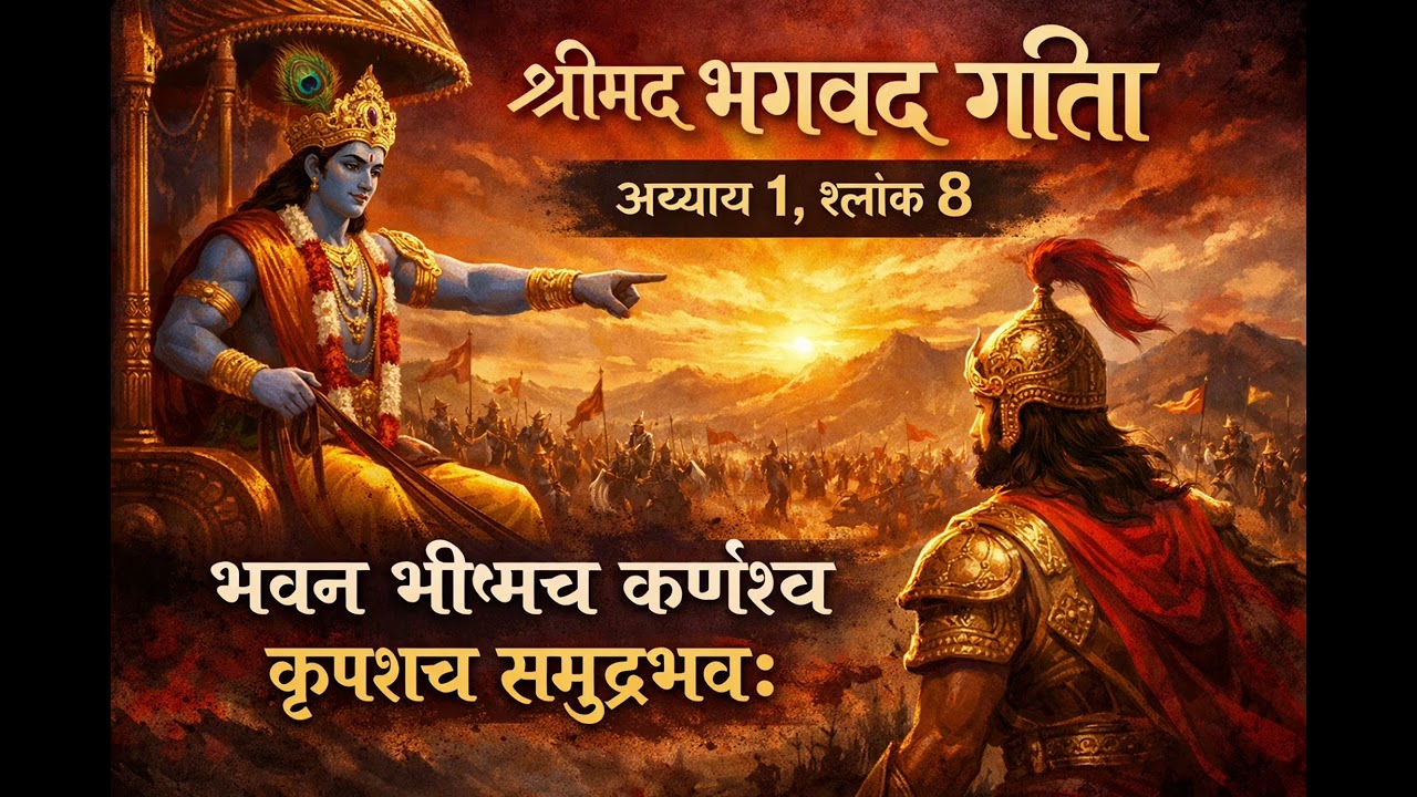 दुर्योधन का आत्मविश्वास | भगवद्गीता अध्याय 1 श्लोक 8 | Gita Adhyay 1 Shlok 8 Explained
