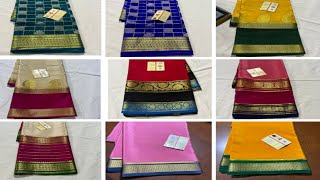 New arrival Pure Mysore crepe silk sarees collections with Price details//silk Mark certified