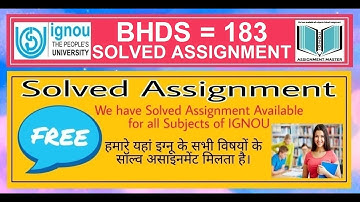 BHDS 183 SOLVED ASSIGNMENTS 2020 21 IN HINDI