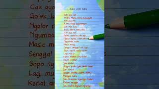 Rek Ayo Rek #lirik #lagudaerah #liriklagu