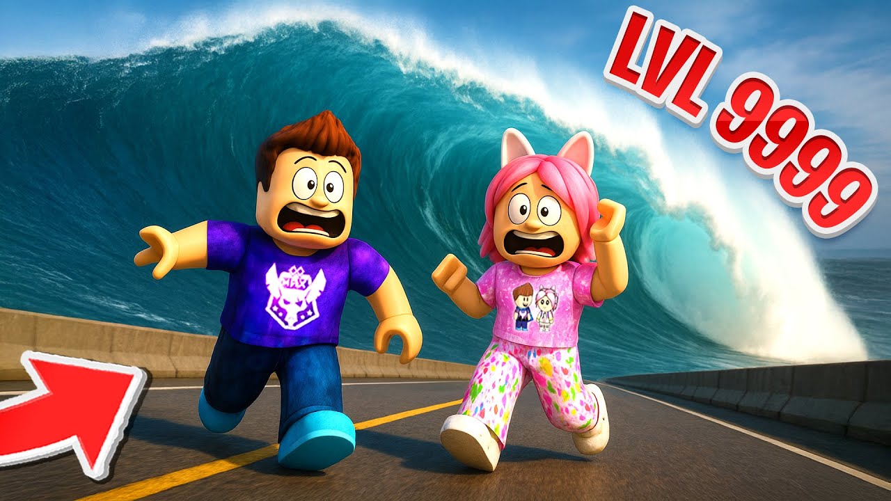 🏃🏻‍♂️‍➡️SCAPA DE TSUNAMI 9999, DAR AI...VITEZA MICA! 1 PAS= -3474 KM/H ⚡️⚡️⚡️