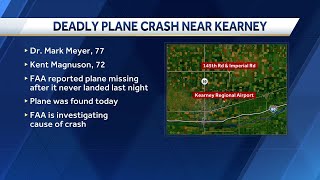 Officials identify two people found dead at crash site of overdue aircraft near Kearney