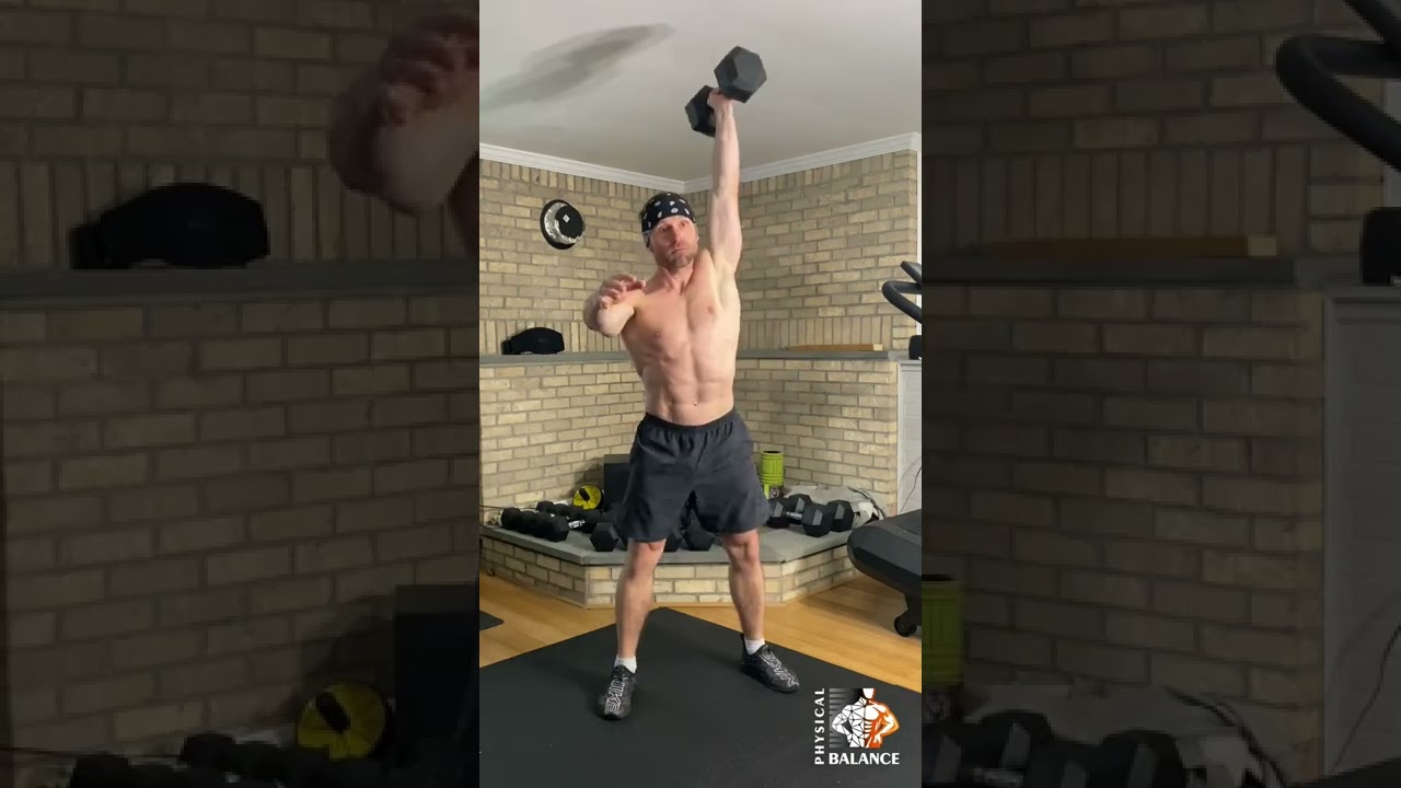 Alternating Dumbbell Hang Squat Clean Thruster