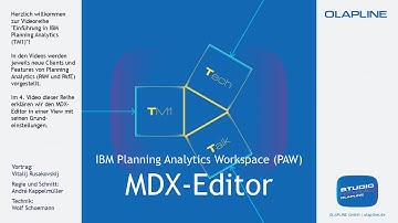 Planning Analytics Workspace (PAW) - 04. MDX-Editor in einer View