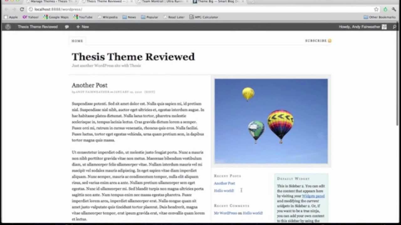 wordpress thesis theme