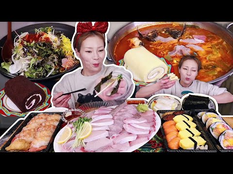 올해 크리스마스는 방어회&amp;<strong>amp</strong>;초밥파티!!!🎄241225 /Mukbang, <strong>eating</strong> show