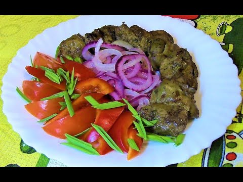 Куриная печенка на гриле.