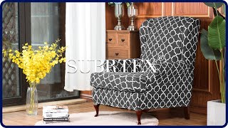 How to install 2 piece Cloud Printed Wingback Chair Slipcovers by Subrtex