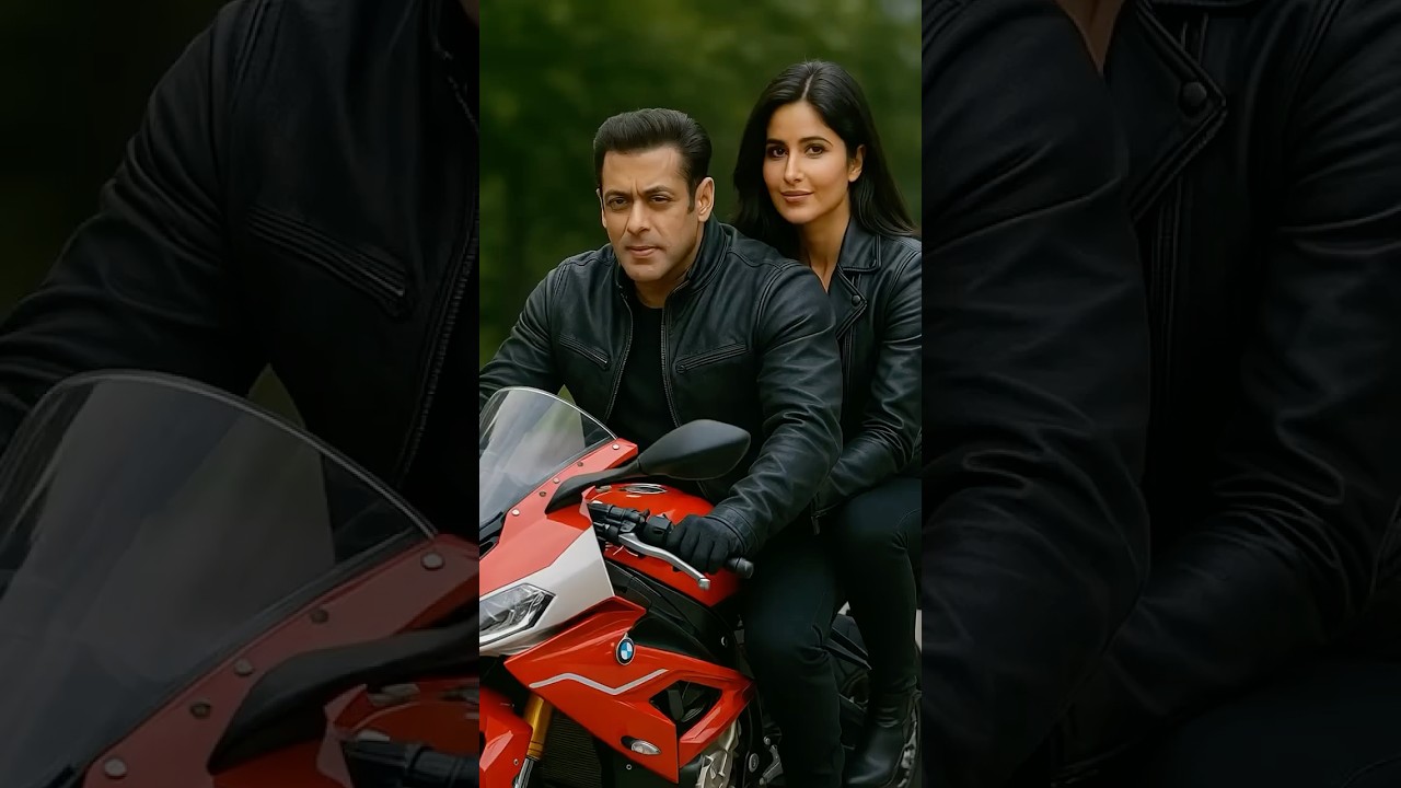 Salman khan And Katrina kaif on bike. Katrina fell down salman rescued. 