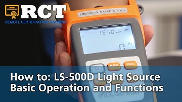 How to: LS-500D Light Source Basic Functions