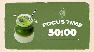 🥥 Study with Me | Iced Coconut Matcha Latte | 50/10 | Lo-fi Beats 🎶 | 3 Hour Focus Session