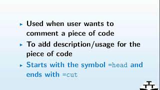 Comments in Perl - Manipuri