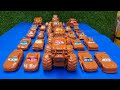 Clean up muddy minicars  disney pixar car convoys play in the garden