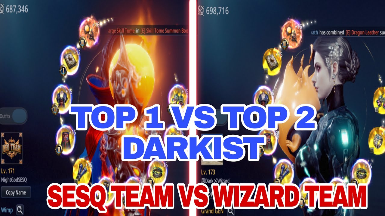TOP 1 & 2 DARKIST (SESQ, TIOBATTLE, PIX) VS (DARK WIZARD, PASAS, NINI) / SECRET PEAK WAR - MIR4