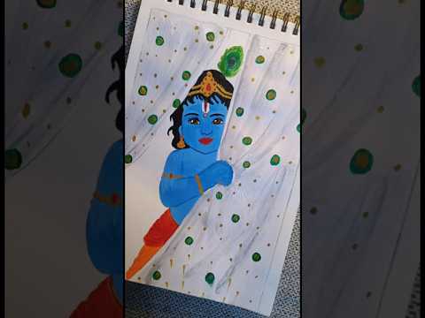 💙 “Kanha Ji ki Muskaan”#fyp #trending #Sketchbook #Painting #CreativeArt #ArtReel