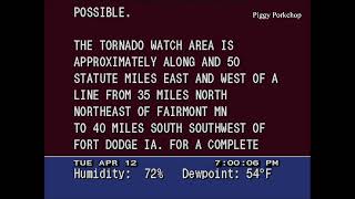 EAS PDS Tornado Warning (Extremely Dangerous Tornado!) Northern Iowa NOAA Weather Radio