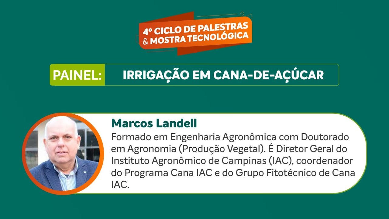Irrigação em Cana-de-Açúcar e Tecnologias IAC | Palestra com Marcos Landell – Evento Coplacana