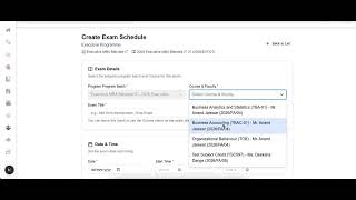Create Exam Schedule