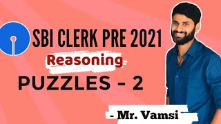 SBI CLERK PRELIMS 2021 #Puzzles