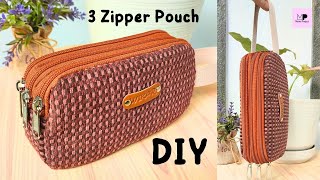 Triple Zipper Pouch Tutorial | Zipper Pouch Sewing Tutorial