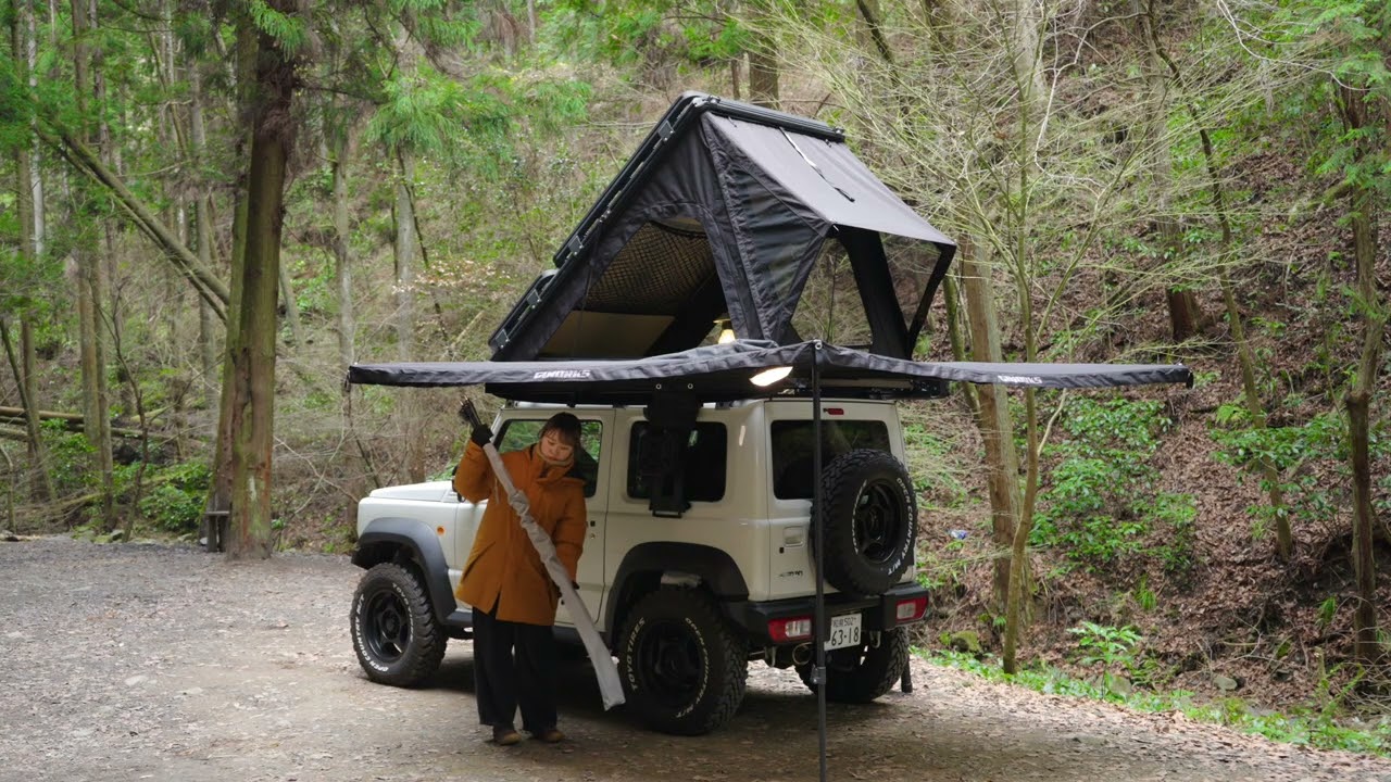 Japan and South Korea Camping Sharing  Heavy Rain While Roasting Coffee in the Forest