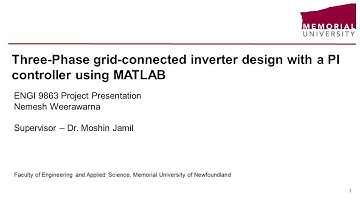 ENGI 9863 - Three-Phase grid-connected inverter design with a PI controller using MATLAB