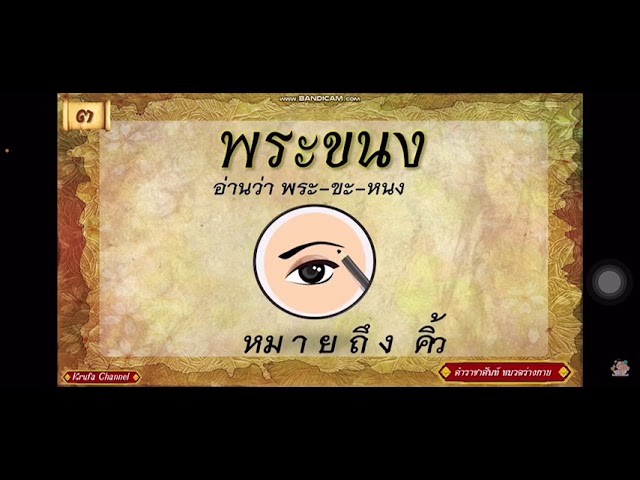 คำราชาศัพท์ : พระขนง - Youtube