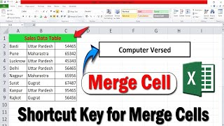 Excel Shortcut to Merge Cells in Seconds! || How to Merge Cells in Excel || Keyboard Shortcut
