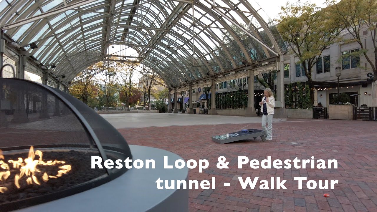 Reston Town Center Loop & Pedestrian tunnel, Chicken on the Street, and Whole Foods - Walk Tour