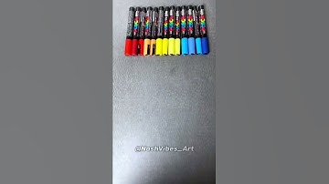 Drawing SpongeBob with Posca Markers! Glow Effect! (#Shorts)